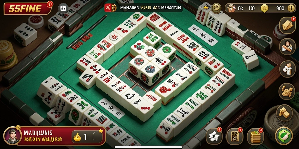 Gameplay menarik dalam permainan Mahjong 55FIVE.