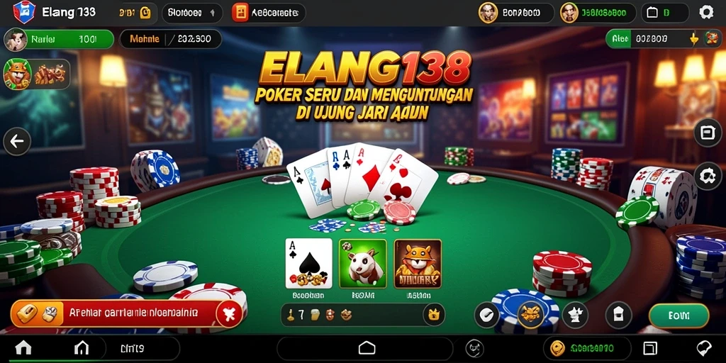 Tampilan menarik dari gameplay Poker di ELANG138.