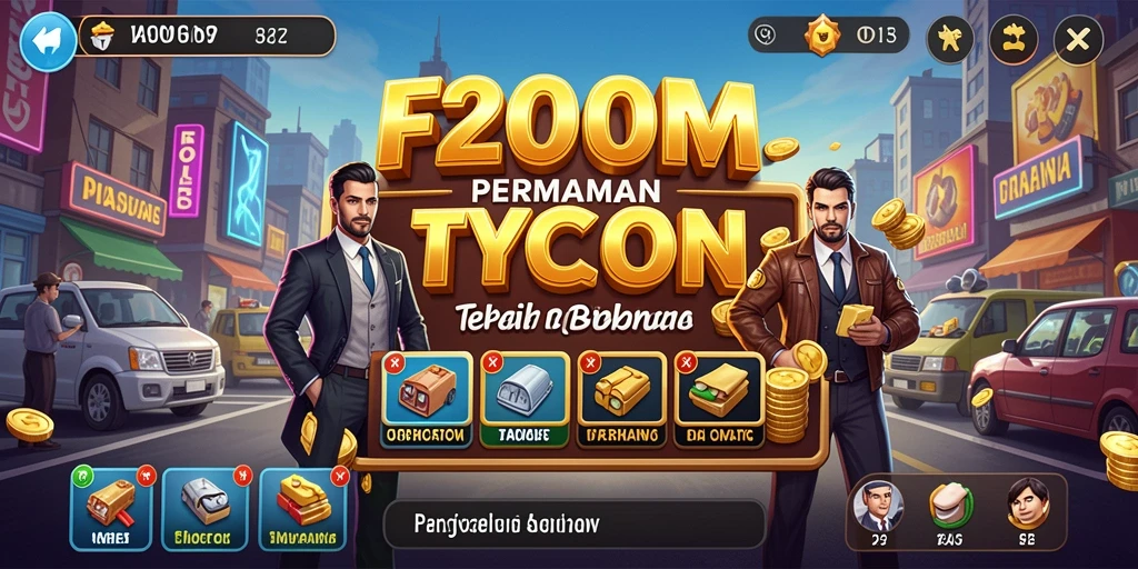 Tangkapan layar gameplay F200M yang menampilkan manajemen bisnis.