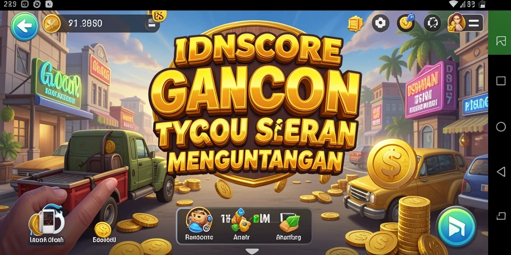 Tampilan gameplay seru dalam game Tycoon IDNSCORE.