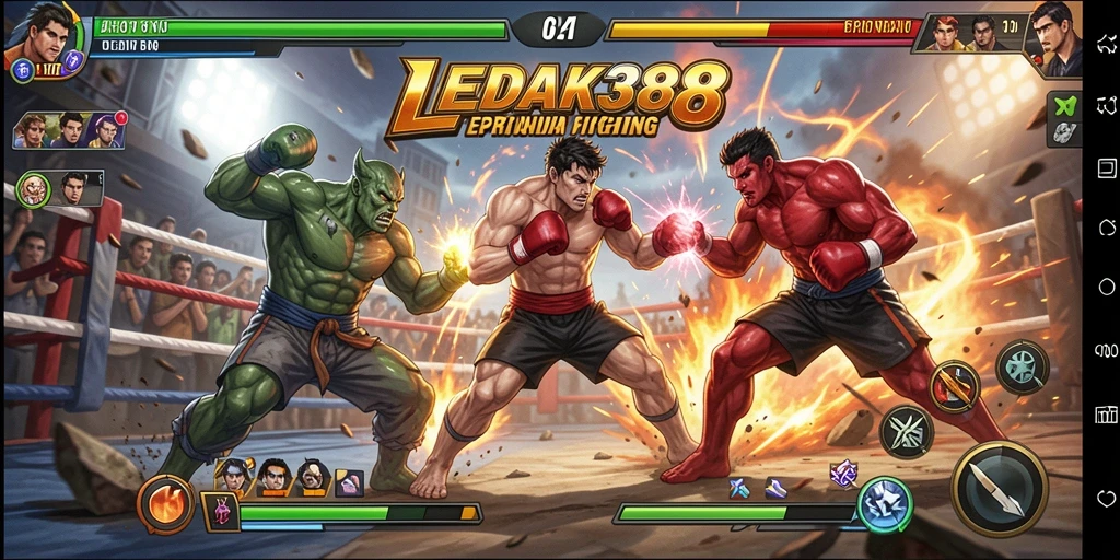 Tampilan gameplay seru dari pertarungan di LEDAK388.