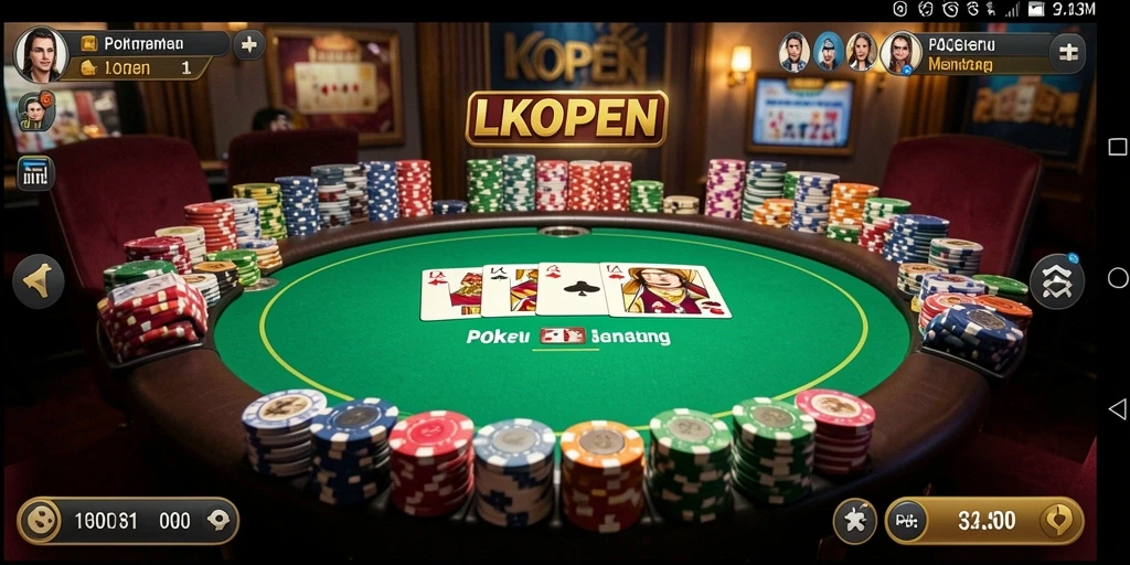 Tampilan menarik gameplay Poker di LKOPEN, penuh strategi dan keseruan.