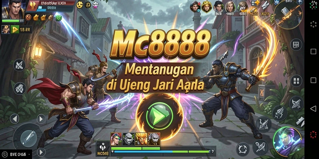 Tampilan gameplay seru dalam MC888 dengan pertarungan intens dan karakter yang beragam.