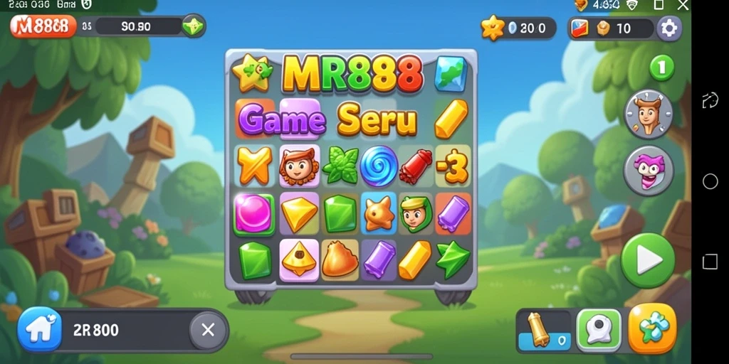 Gameplay seru Match-3 yang penuh warna dan tantangan menarik.