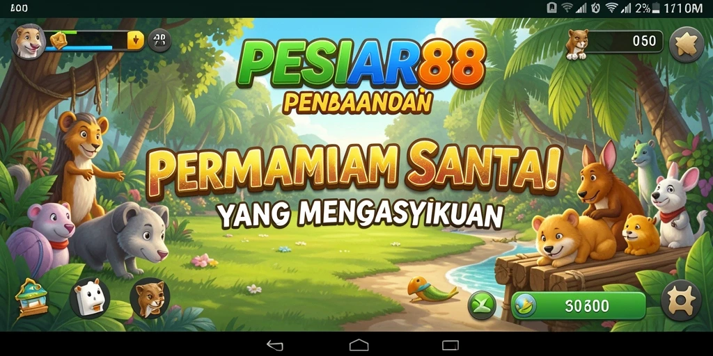 Tampilan gameplay PESIAR88 yang ceria dan menarik.