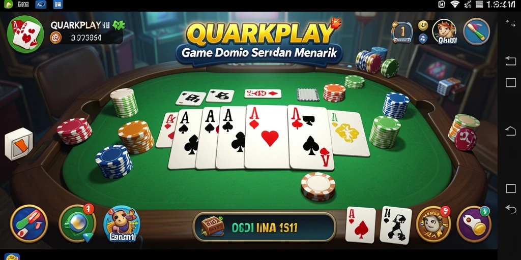 Screenshot gameplay menampilkan keseruan bermain Domino di QUARKPLAY.