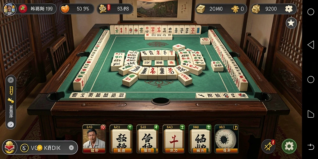 Tampilan gameplay menarik dari V98 yang menampilkan elemen Mahjong.